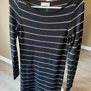 LOFT Black and Gray Knit Dress
